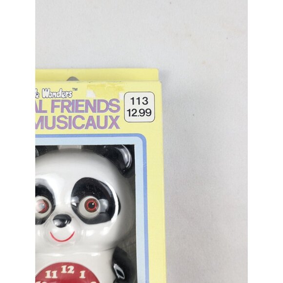 Vtg Little Wonders Shop Musical Friends Panda Bear Clock Pull String Baby Toy - Picture 4 of 15